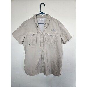 Columbia Men's PFG Vented Short Sleeve Button- Down Shirt, Size XL